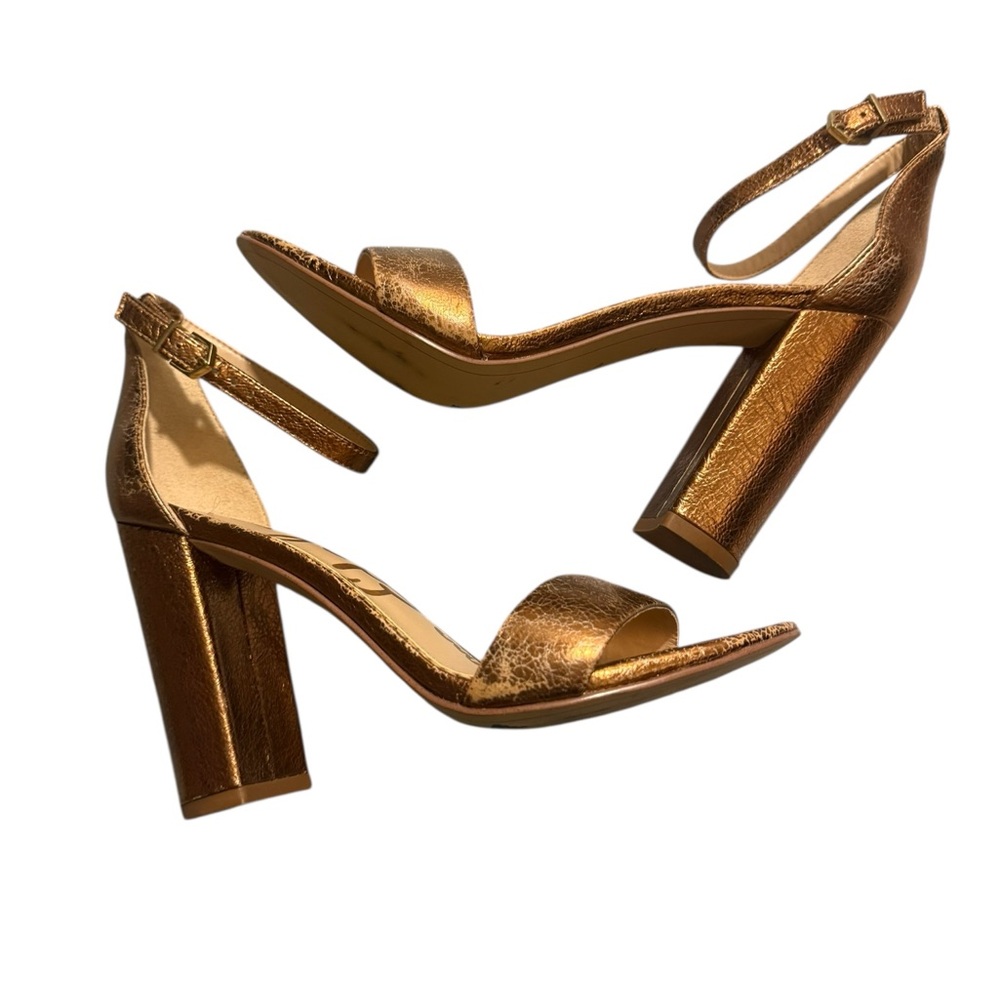 Sam Edelman Yaro Block Heeled Heeled Sandals Copper Bronze Sz. 7 - Picture 8 of 10
